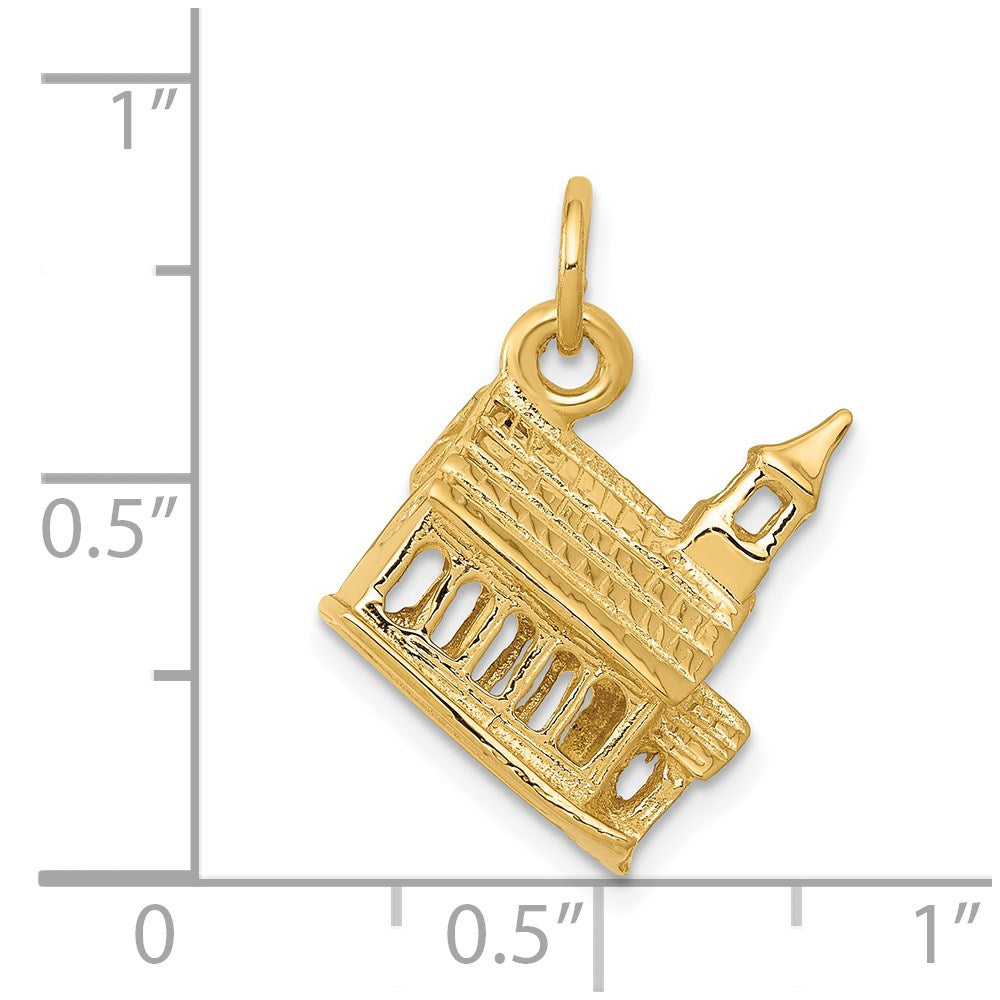 Charlie & Co Jewelry | 14k 3-d Church Charm - Model D987