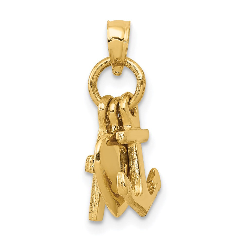 Charlie & Co Jewelry | 14k 3d Faith, Hope And Charity Charm - Model D988
