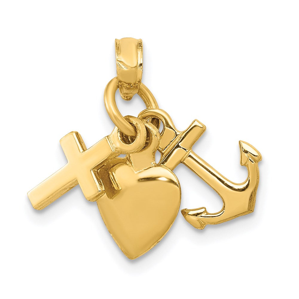 Charlie & Co Jewelry | 14k 3d Faith, Hope And Charity Charm - Model D988