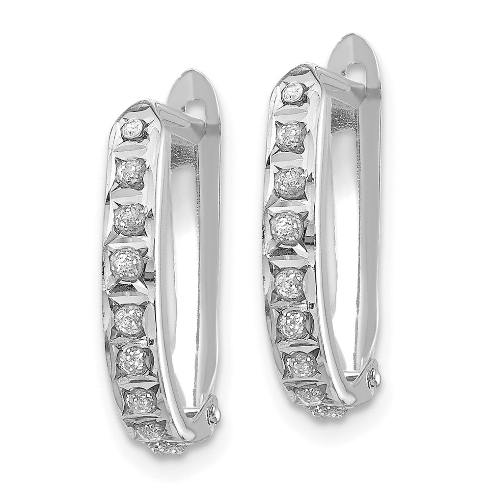 White Gold Diamond Fascination Hoop Earrings - Model DF141 - Charlie & Co. Jewelry