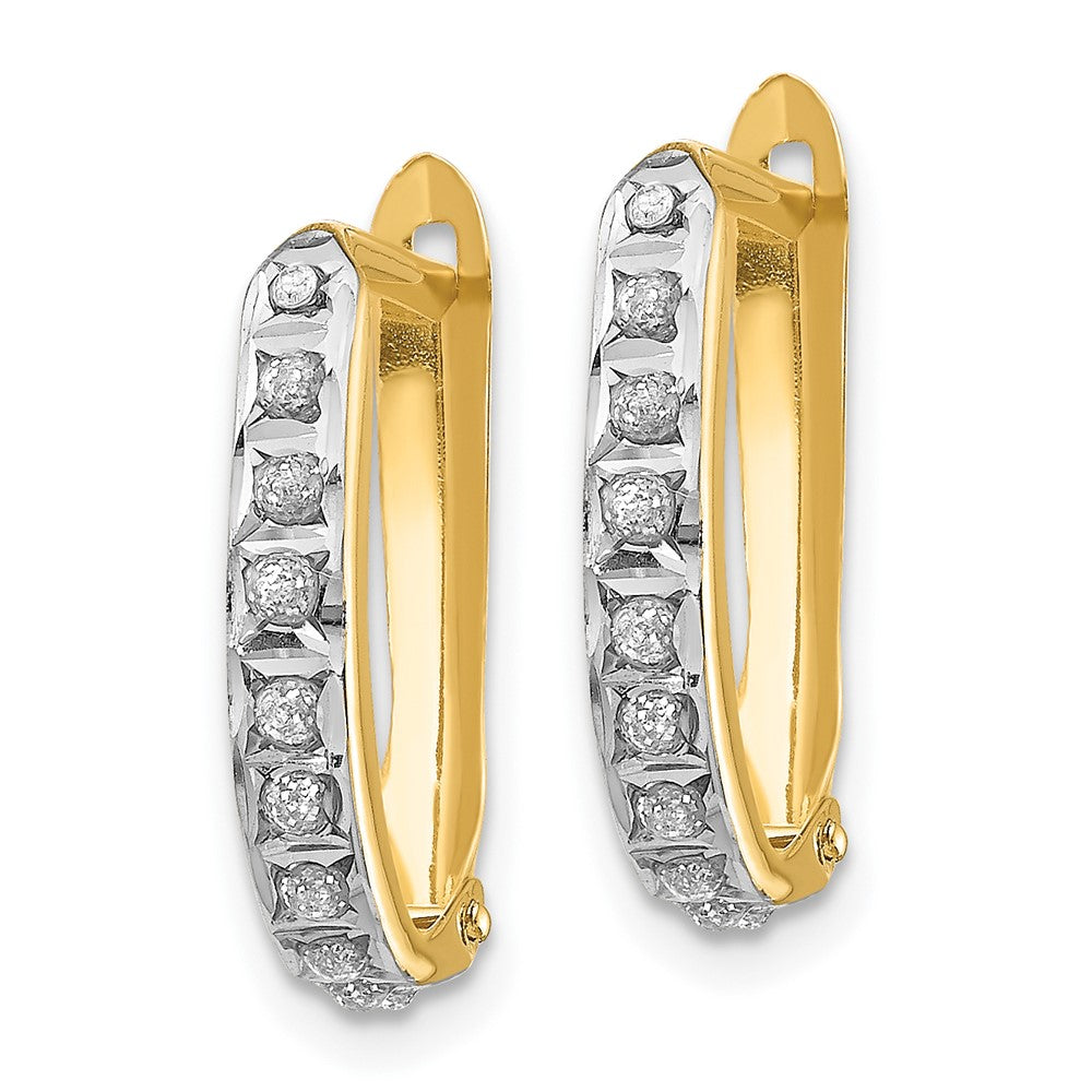 Gold Diamond Fascination Hinged Hoop Earrings - Model DF147 - Charlie & Co. Jewelry