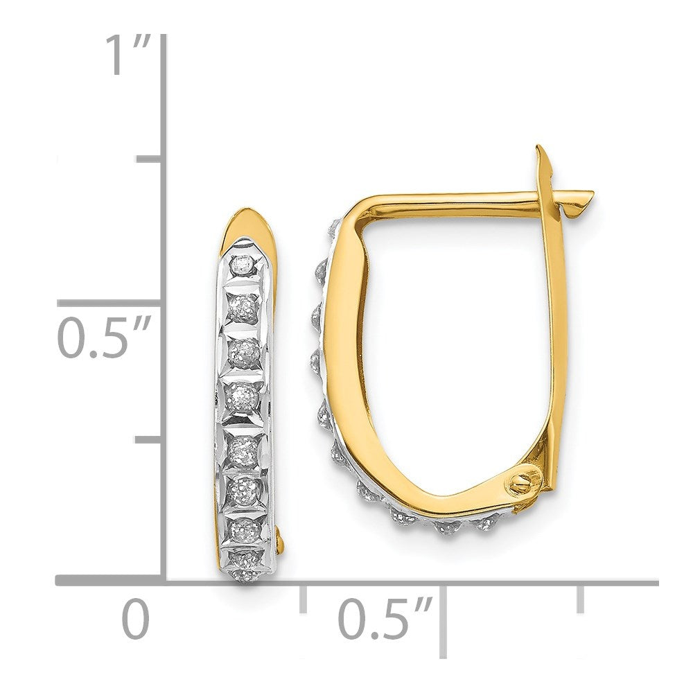 Gold Diamond Fascination Hinged Hoop Earrings - Model DF147 - Charlie & Co. Jewelry