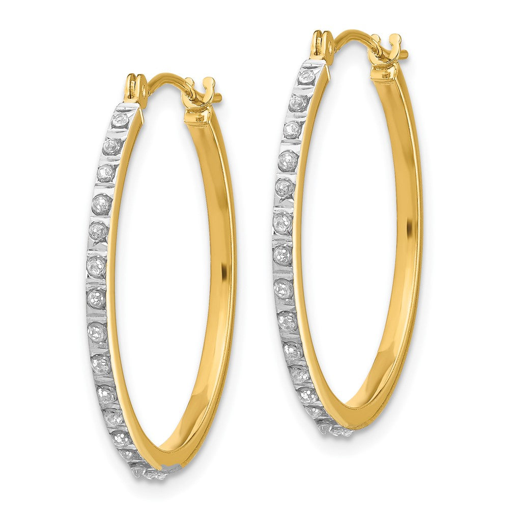 Gold Diamond Fascination Round Hinged Hoop Earrings - Model DF149 - Charlie & Co. Jewelry