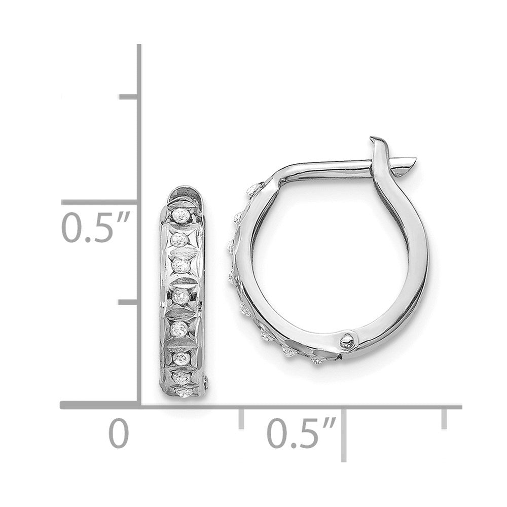 White Gold Diamond Fascination Round Hinged Hoop Earrings - Model DF169 - Charlie & Co. Jewelry