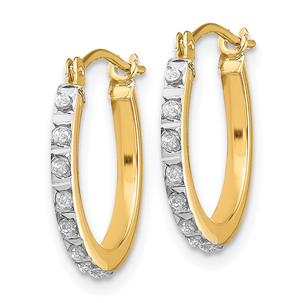 Gold Diamond Fascination Small Hinged Hoop Earrings - Model DF172 - Charlie & Co. Jewelry