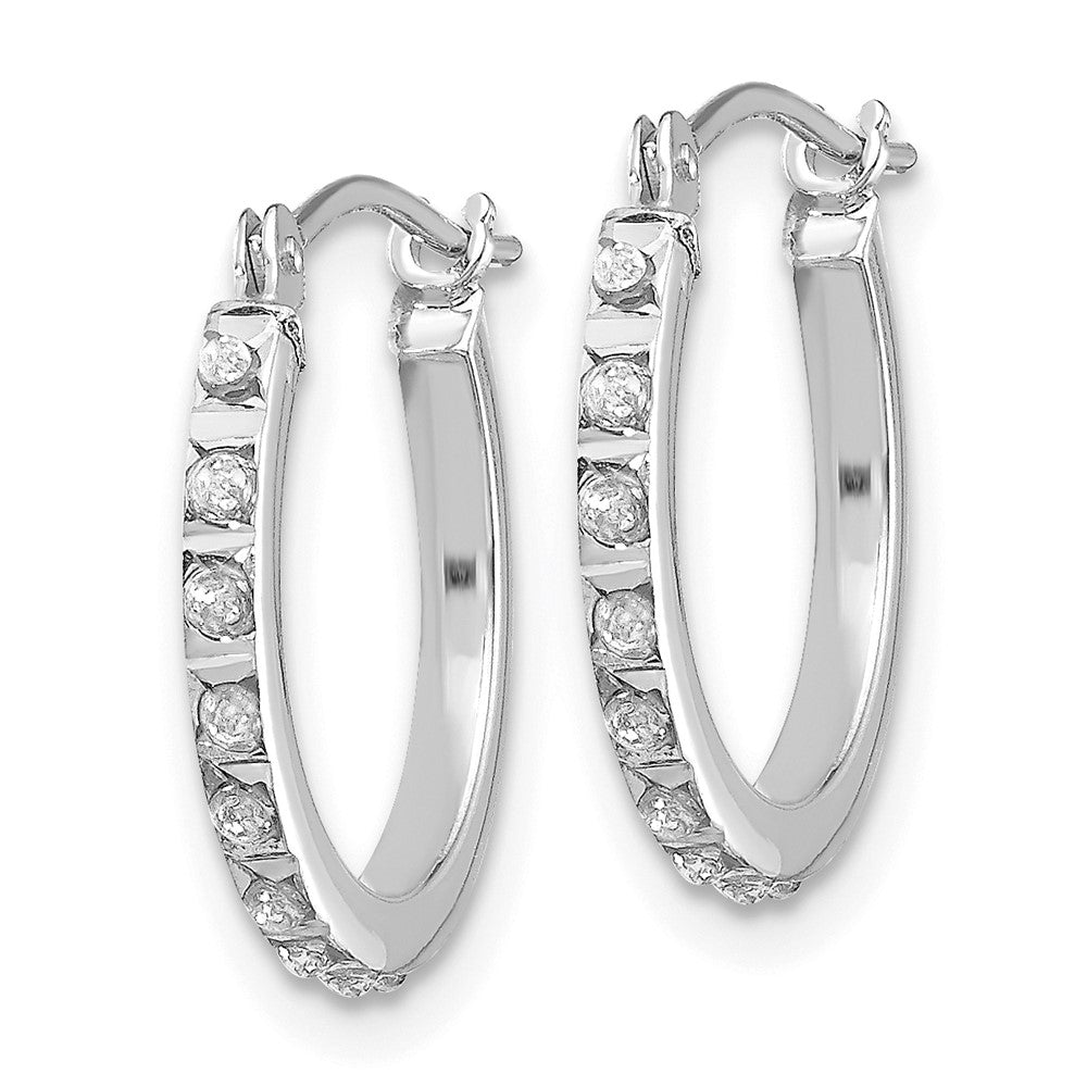 White Gold Diamond Fascination Hinged Hoop Earrings - Model DF176 - Charlie & Co. Jewelry