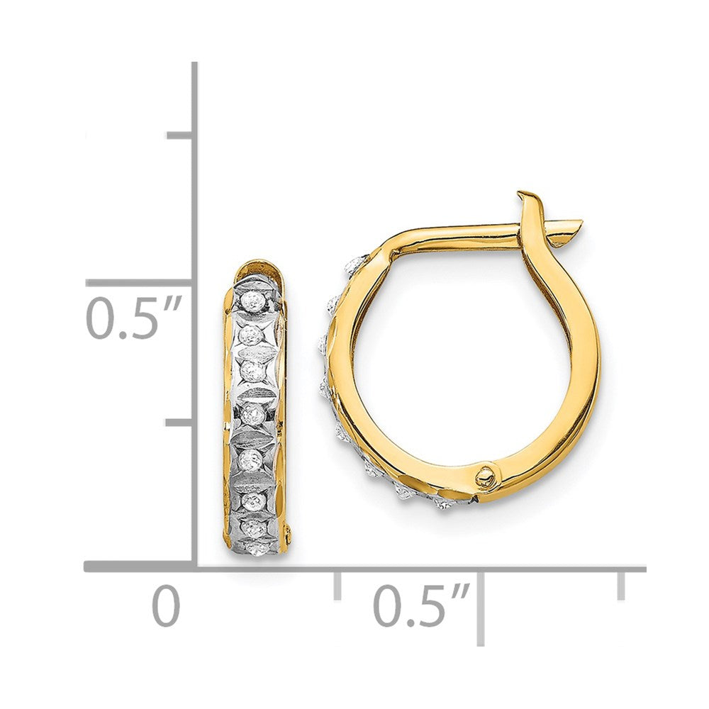 Gold Diamond Fascination Round Hinged Hoop Earrings - Model DF177 - Charlie & Co. Jewelry