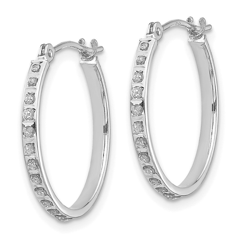 White Gold Diamond Fascination Round Hinged Hoop Earrings - Model DF241 - Charlie & Co. Jewelry