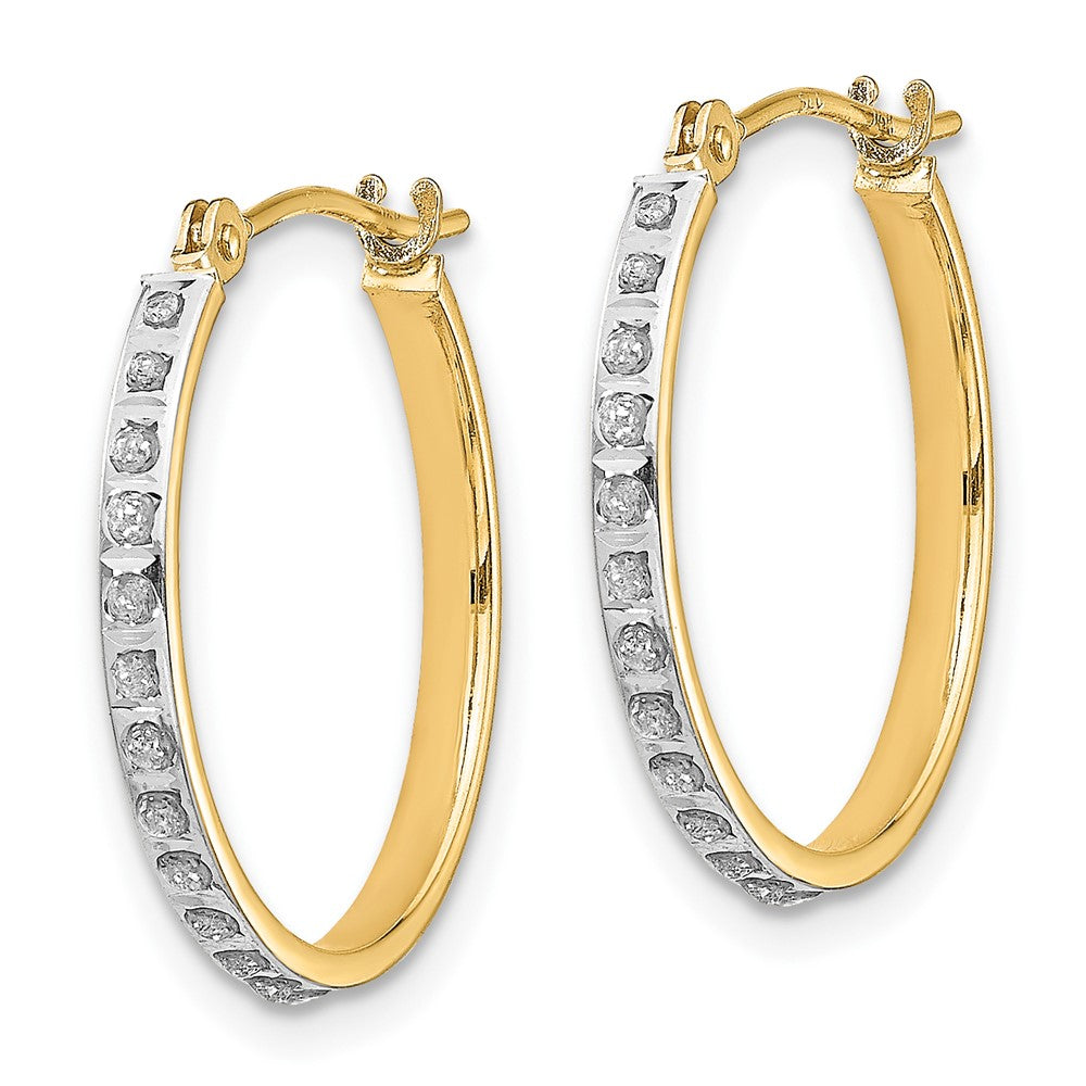 Gold Diamond Fascination Round Hinged Hoop Earrings - Model DF242 - Charlie & Co. Jewelry