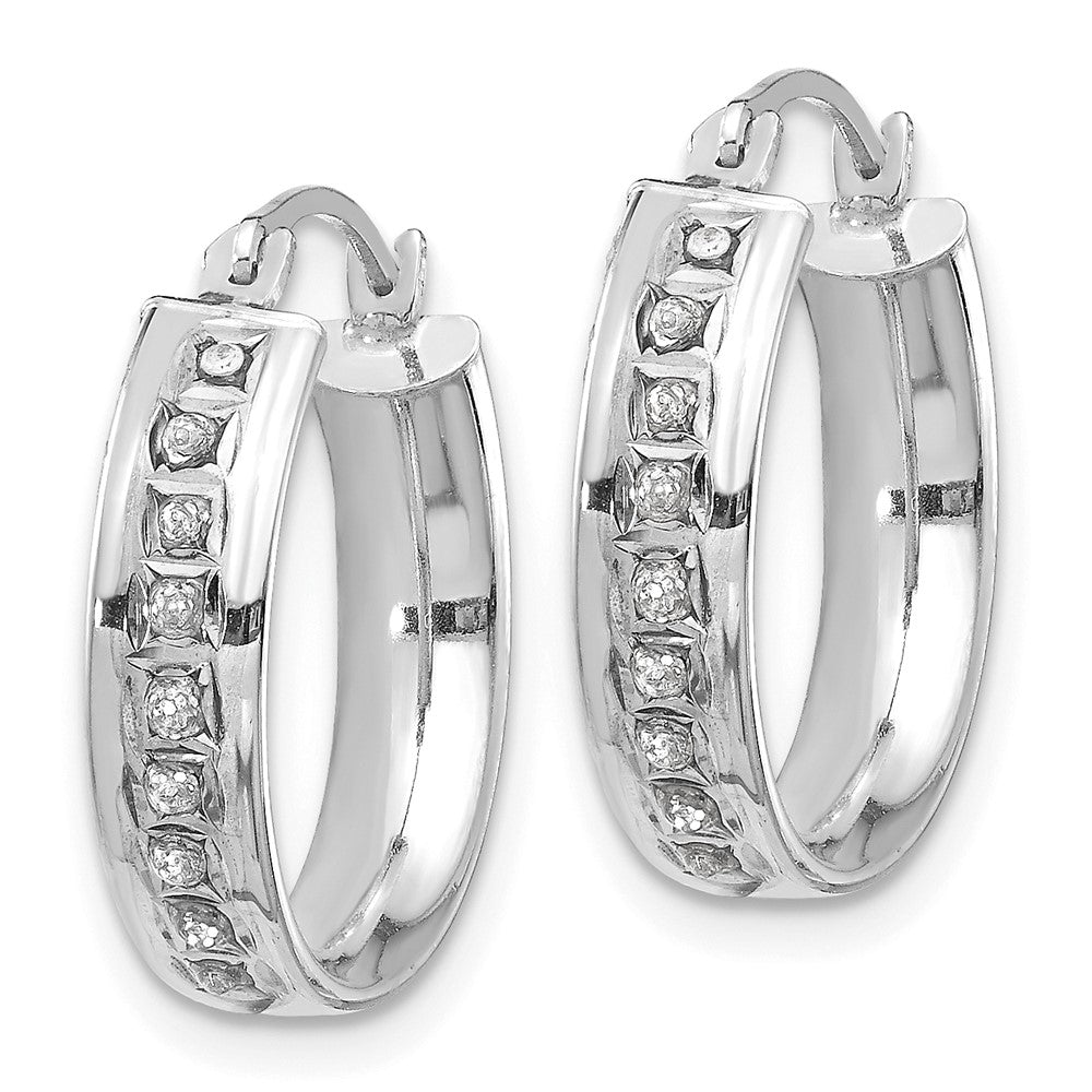 White Gold Diamond Fascination Round Hoop Earrings - Model DF254 - Charlie & Co. Jewelry