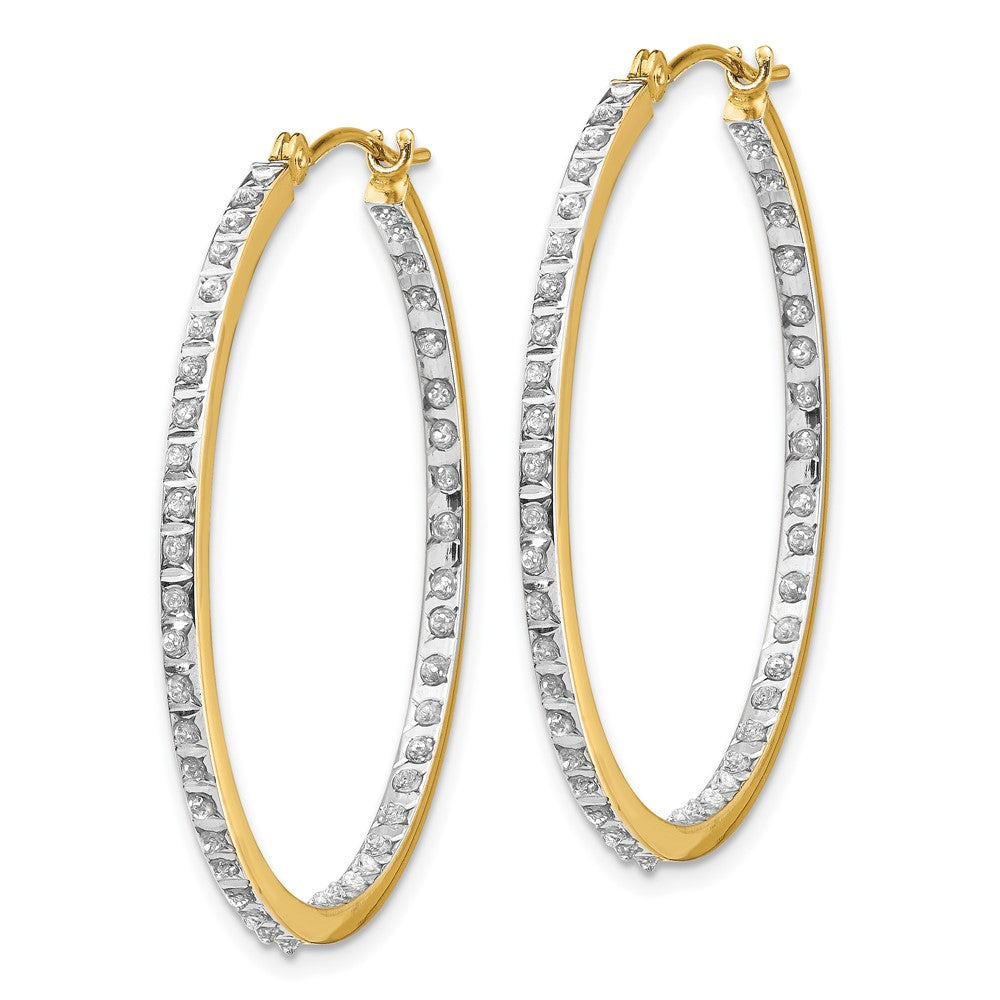 Gold Diamond Fascination Round Hinged Hoop Earrings - Model DF256 - Charlie & Co. Jewelry