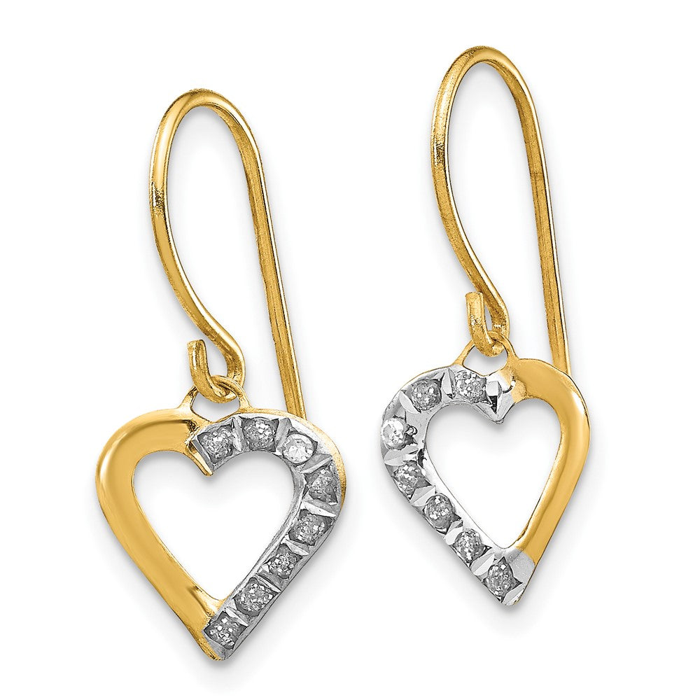 Gold Diamond Fascination Heart Earrings - Model DF262 - Charlie & Co. Jewelry