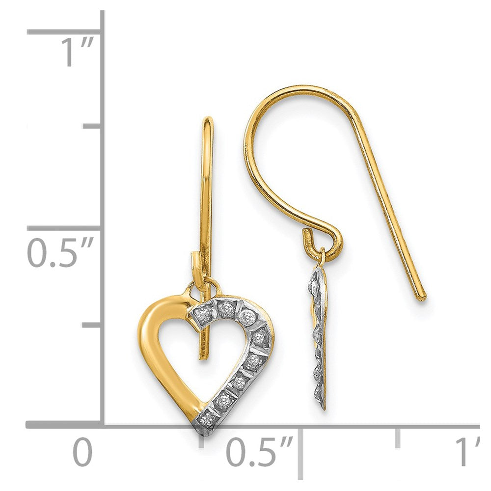 Gold Diamond Fascination Heart Earrings - Model DF262 - Charlie & Co. Jewelry