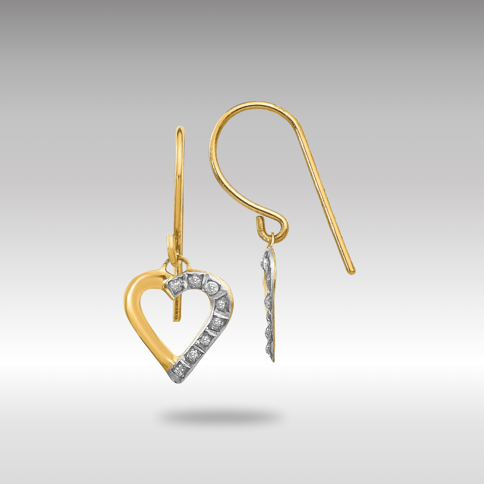 Gold Diamond Fascination Heart Earrings - Model DF262 - Charlie & Co. Jewelry