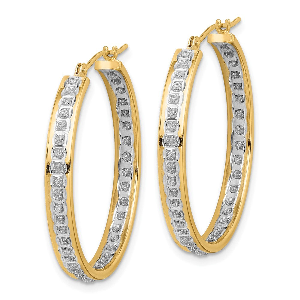 Gold Diamond Fascination In/Out Hoop Earrings - Model DF334 - Charlie & Co. Jewelry