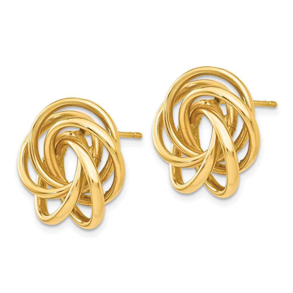 Gold Love Knot Earrings - Model E693 - Charlie & Co. Jewelry