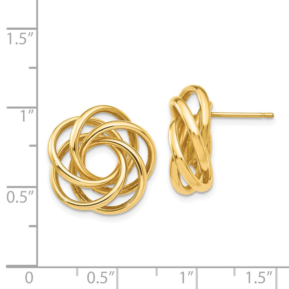 Gold Love Knot Earrings - Model E693 - Charlie & Co. Jewelry