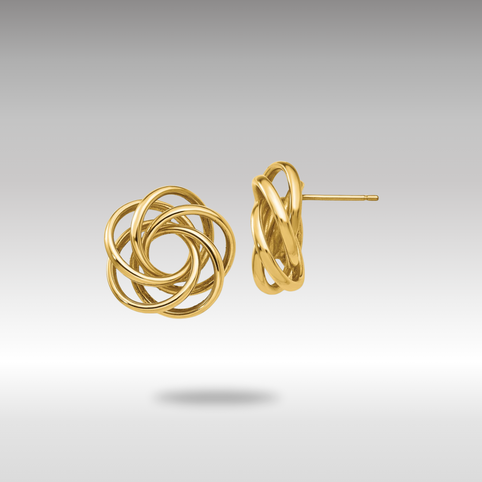 Gold Love Knot Earrings - Model E693 - Charlie & Co. Jewelry