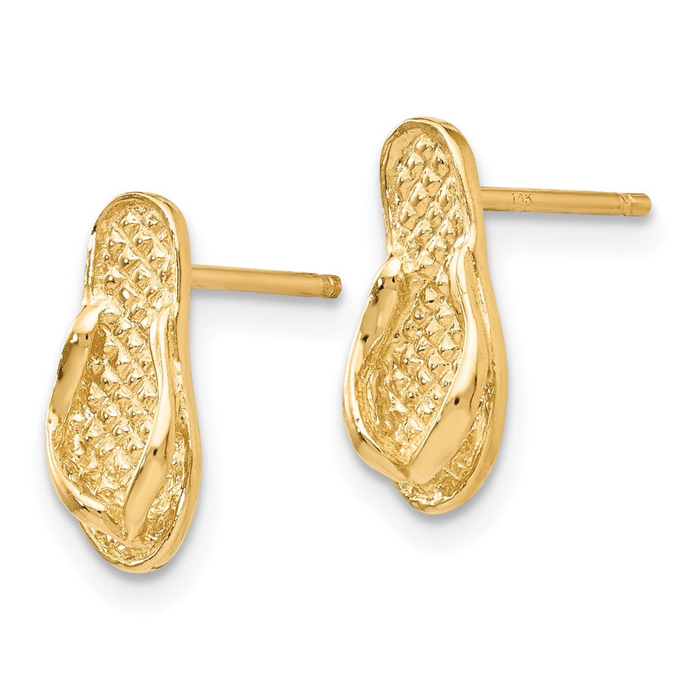 Gold Flip Flop Earrings - Model E904 - Charlie & Co. Jewelry