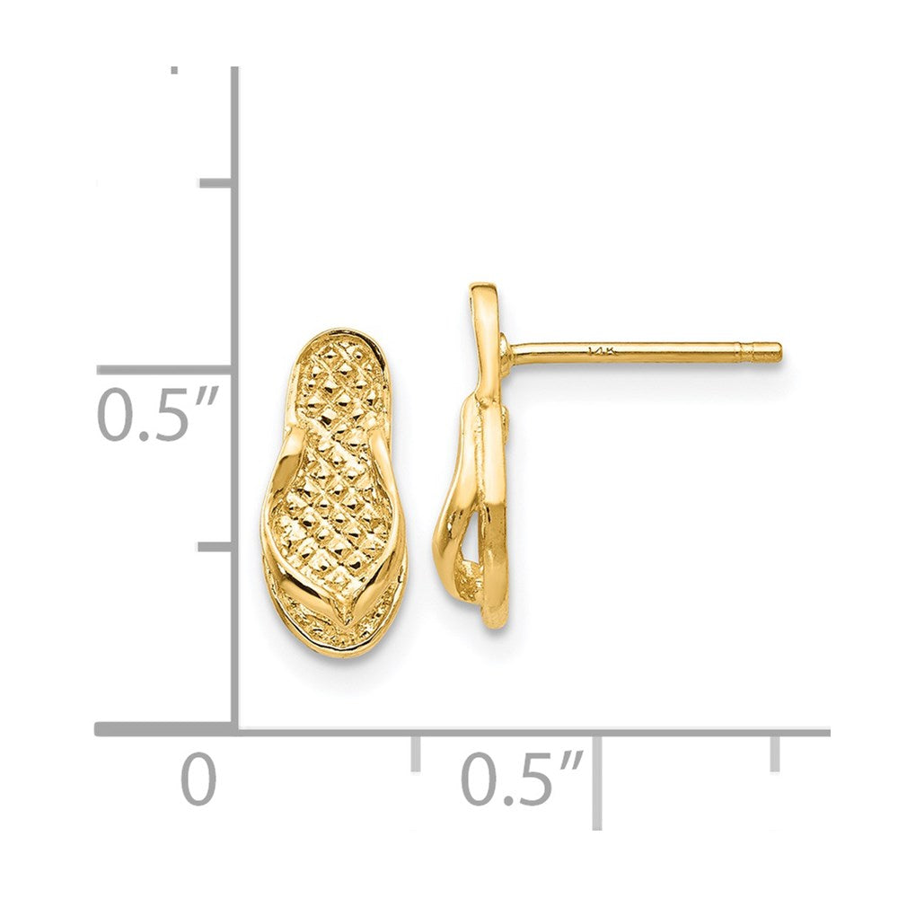 Gold Flip Flop Earrings - Model E904 - Charlie & Co. Jewelry