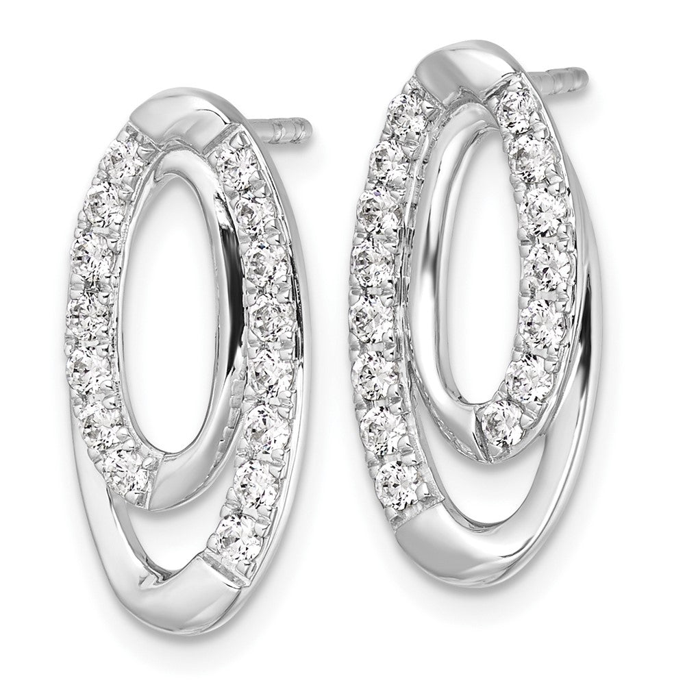 White Gold Lab Grown Diamond VS/SI FGH Oval Post Earrings - Model EM10208-063-WLG - Charlie & Co. Jewelry