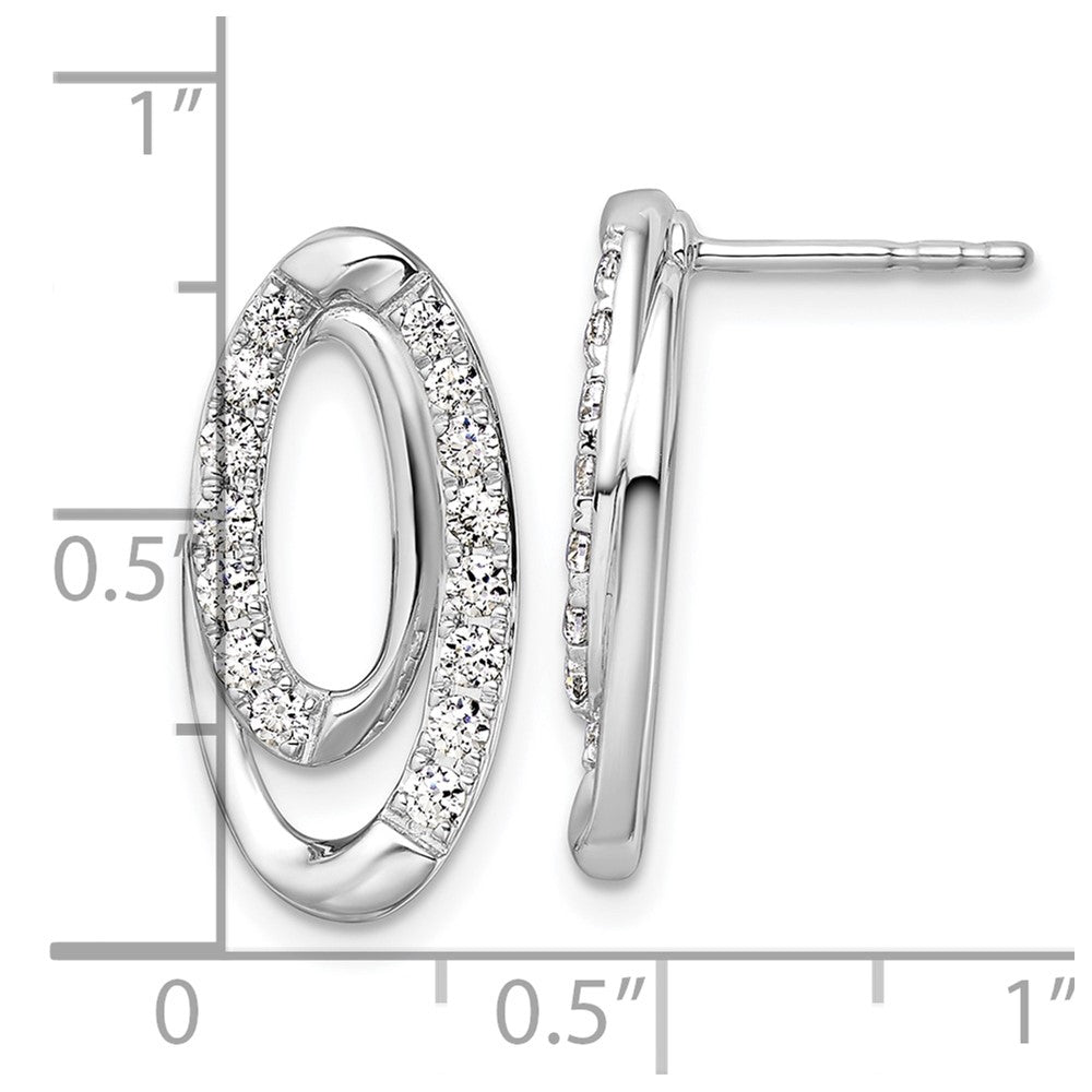 White Gold Lab Grown Diamond VS/SI FGH Oval Post Earrings - Model EM10208-063-WLG - Charlie & Co. Jewelry