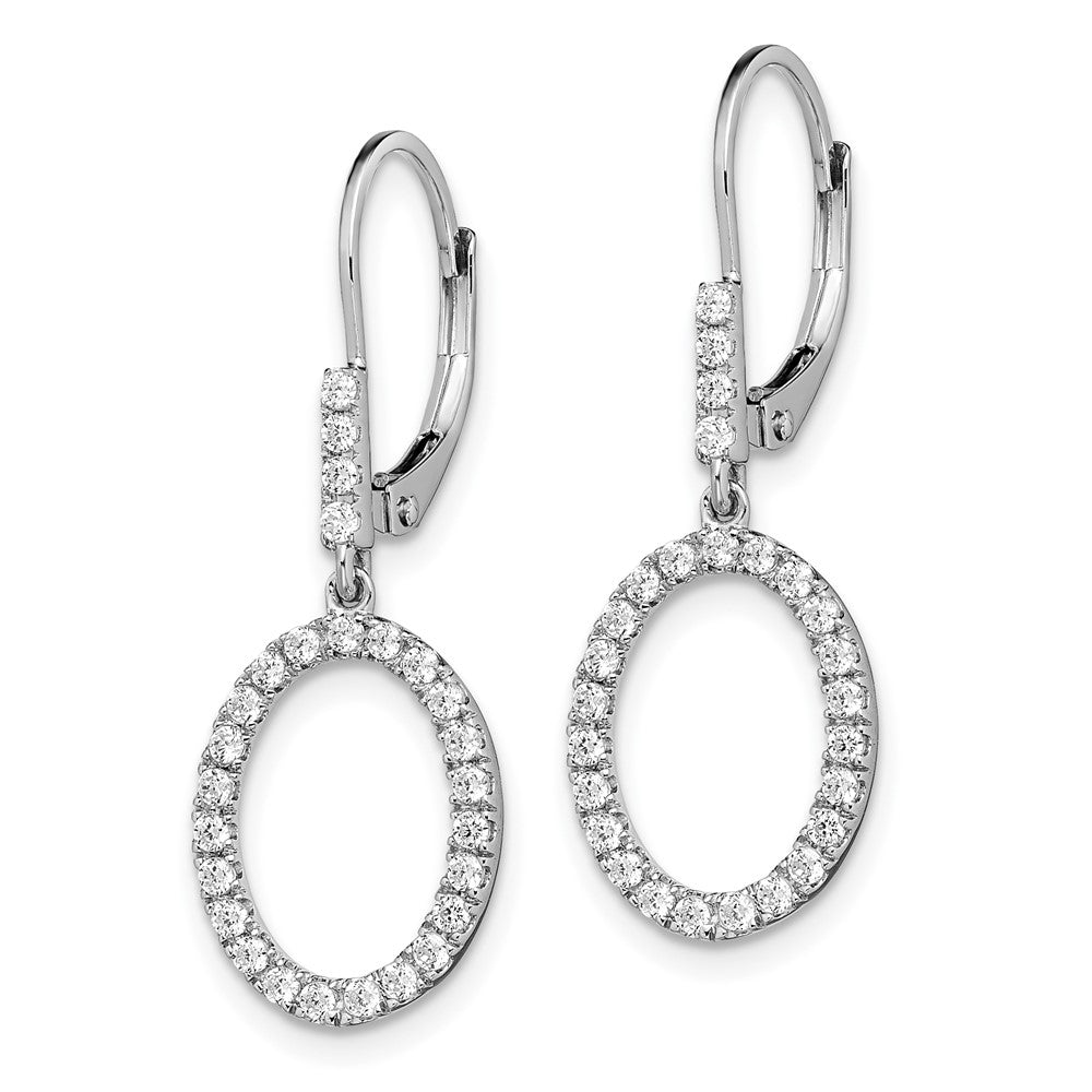 White Gold Lab Grown Diamond VS/SI FGH Oval Leverback Earrings - Model EM10211-054-WLG - Charlie & Co. Jewelry