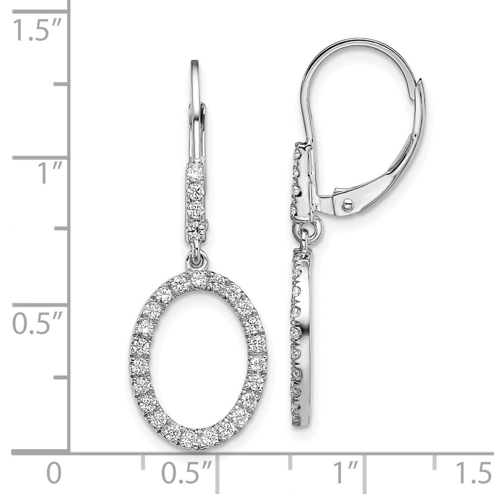 White Gold Lab Grown Diamond VS/SI FGH Oval Leverback Earrings - Model EM10211-054-WLG - Charlie & Co. Jewelry