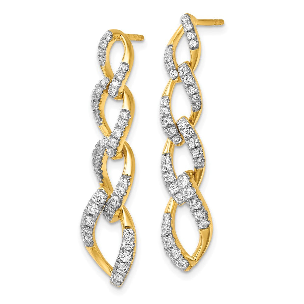 Gold Lab Grown Diamond VS/SI FGH Twisted Link Post Dangle Earrings - Model EM10212-102-YLG - Charlie & Co. Jewelry