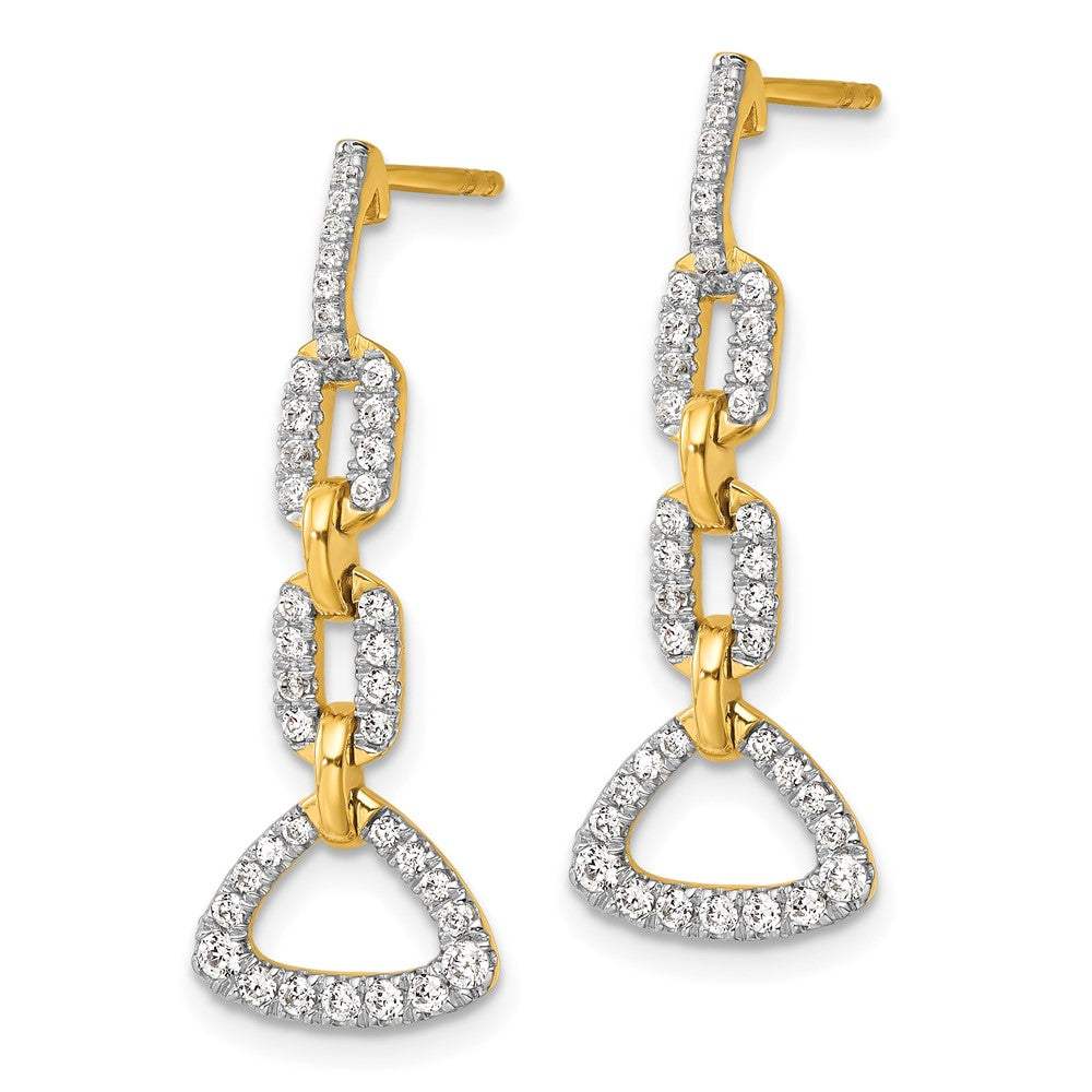 Gold Lab Grown Diamond VS/SI FGH Fancy Post Dangle Earrings - Model EM10213-062-YLG - Charlie & Co. Jewelry