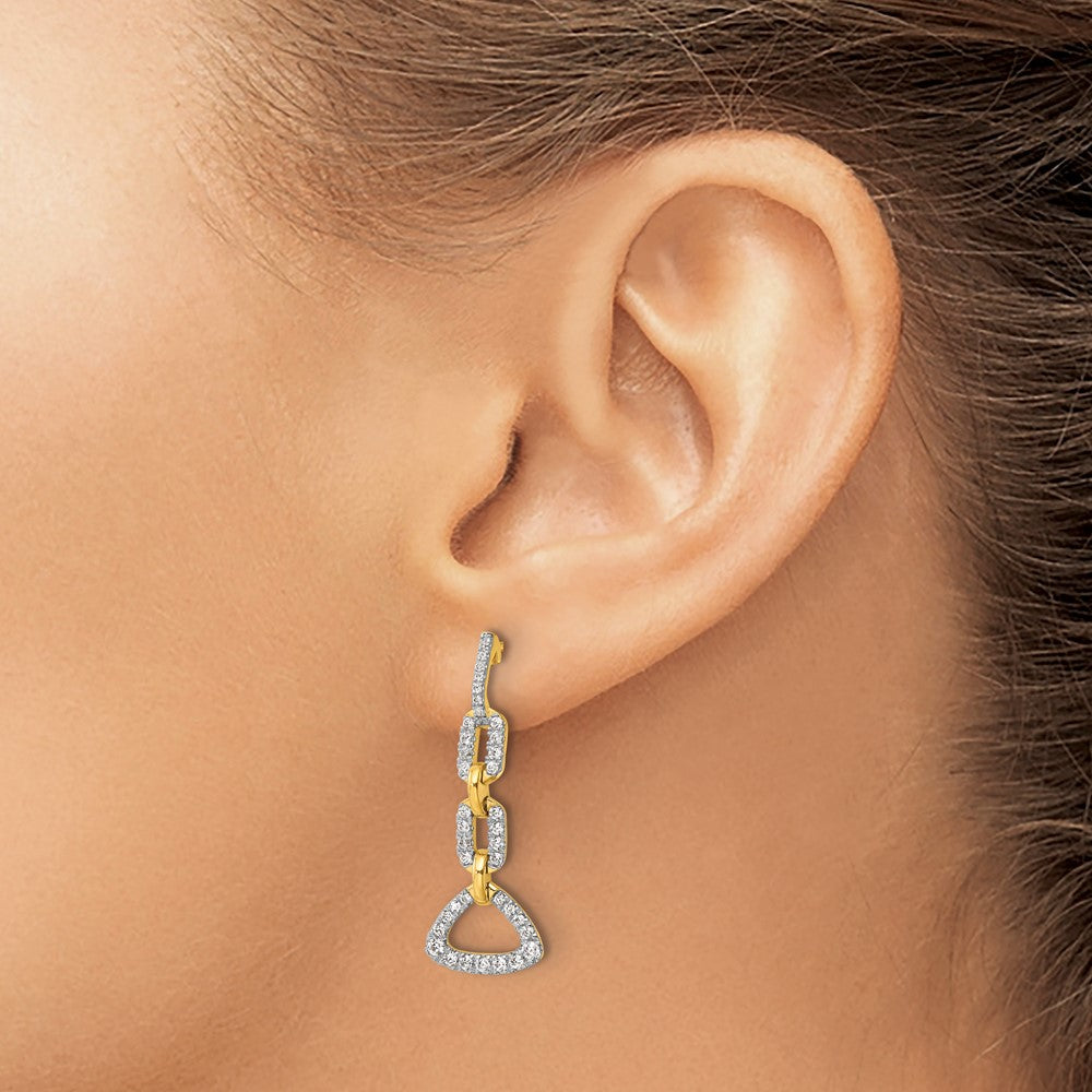 Gold Lab Grown Diamond VS/SI FGH Fancy Post Dangle Earrings - Model EM10213-062-YLG - Charlie & Co. Jewelry