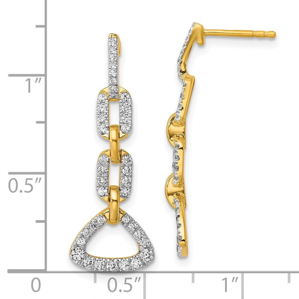 Gold Lab Grown Diamond VS/SI FGH Fancy Post Dangle Earrings - Model EM10213-062-YLG - Charlie & Co. Jewelry