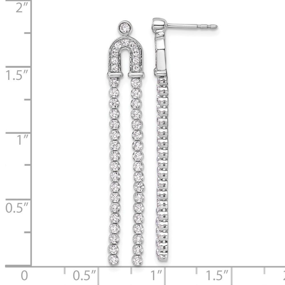 White Gold Lab Grown VS/SI FGH Dia Post Dangle Earrings - Model EM10216-200-WLG - Charlie & Co. Jewelry