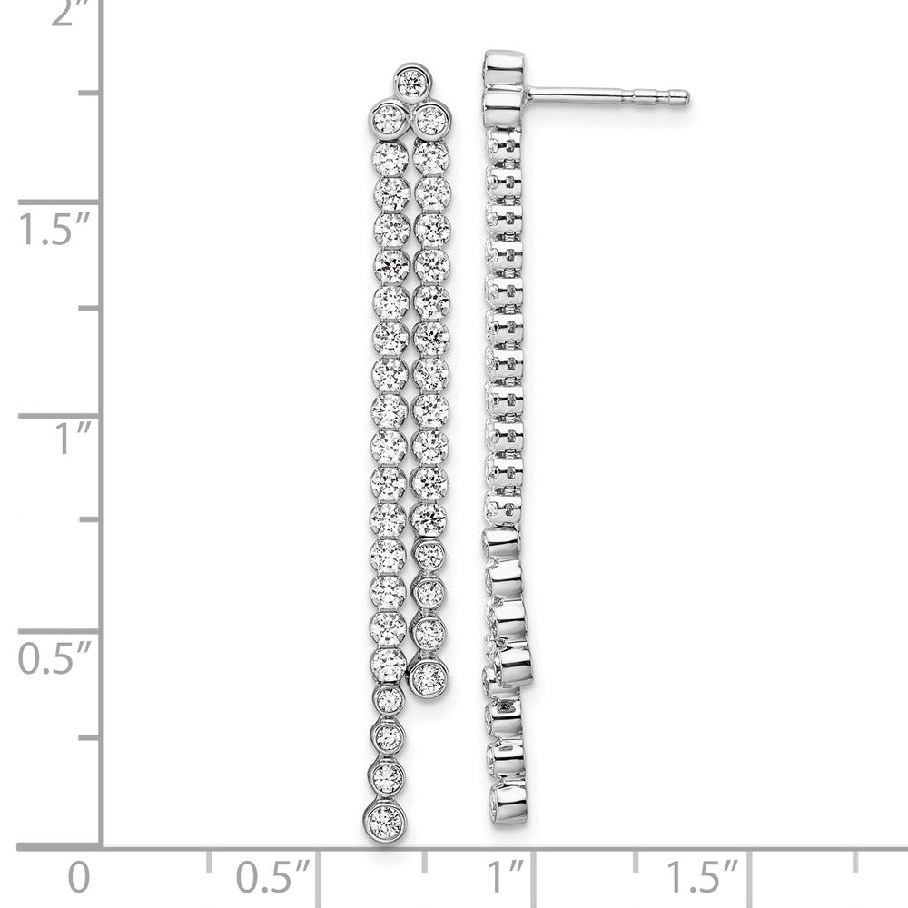 White Gold Lab Grown Diamond VS/SI FGH Post Dangle Earrings - Model EM10217-161-WLG - Charlie & Co. Jewelry