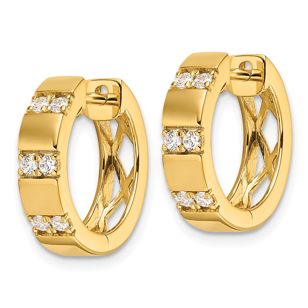 Gold Lab Grown Diamond VS/SI FGH Hinged Hoop Earrings - Model EM10221-030-YLG - Charlie & Co. Jewelry