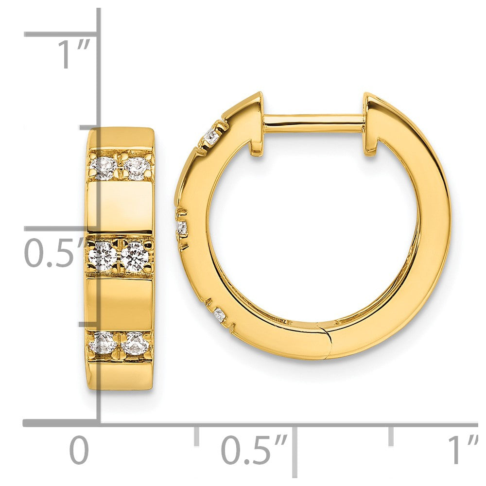 Gold Lab Grown Diamond VS/SI FGH Hinged Hoop Earrings - Model EM10221-030-YLG - Charlie & Co. Jewelry