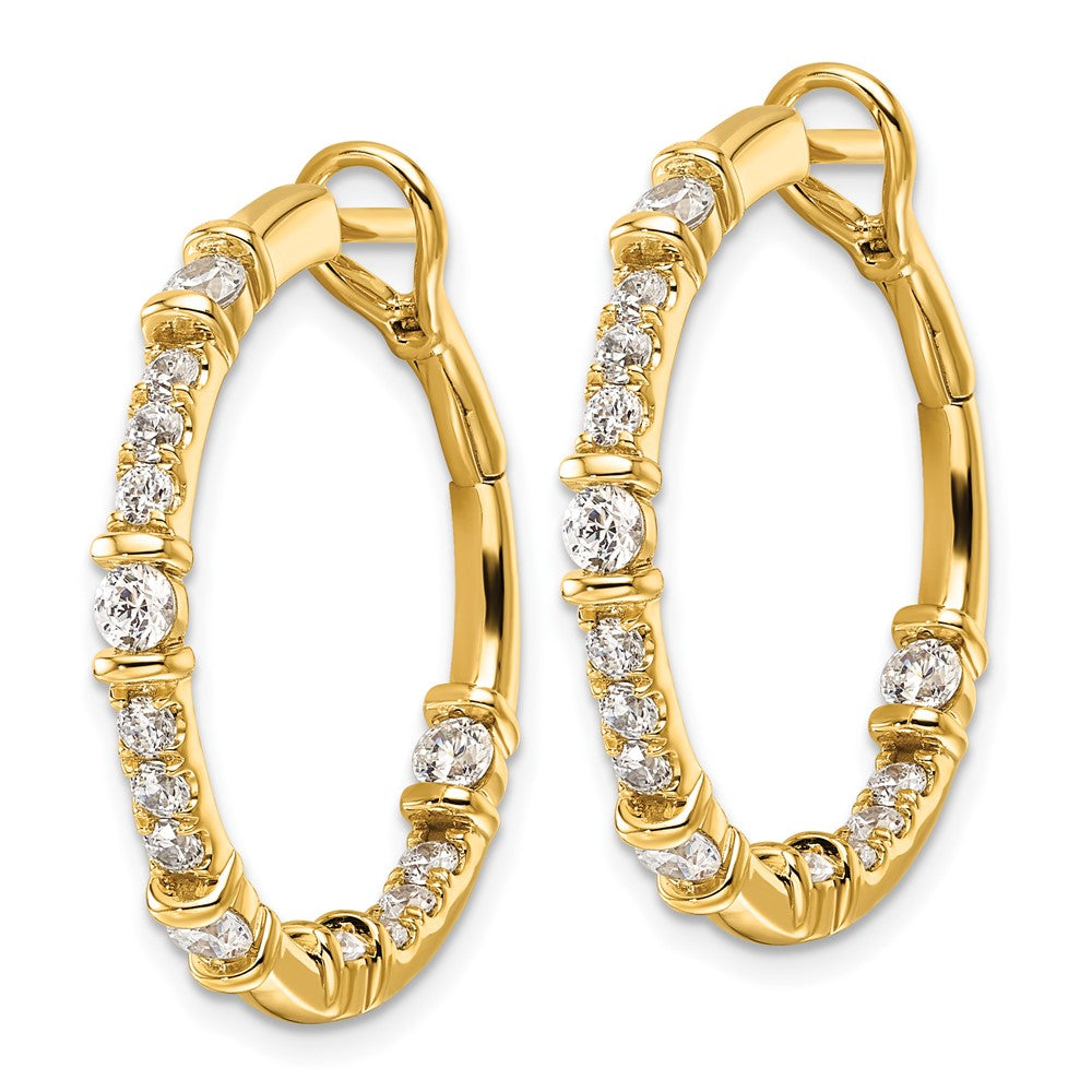 Gold Lab Grown Diamond VS/SI FGH In/Out Hoop Earrings - Model EM10225-151-YLG - Charlie & Co. Jewelry