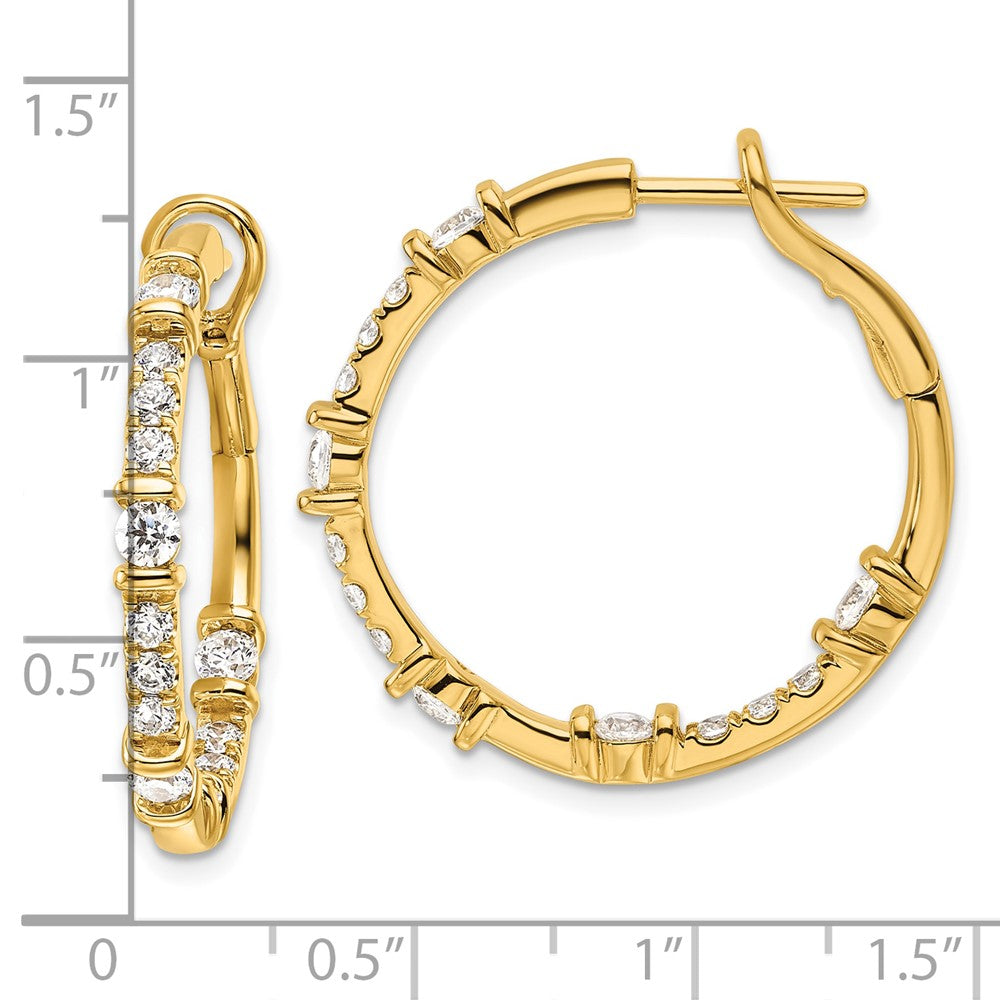 Gold Lab Grown Diamond VS/SI FGH In/Out Hoop Earrings - Model EM10225-151-YLG - Charlie & Co. Jewelry