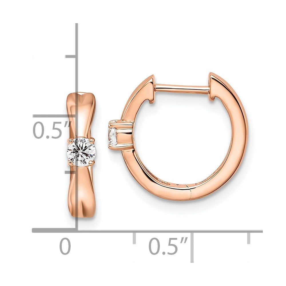 Rose Gold Lab Grown Diamond VS/SI FGH Hinged Hoops - Model EM10226-022-RLG - Charlie & Co. Jewelry