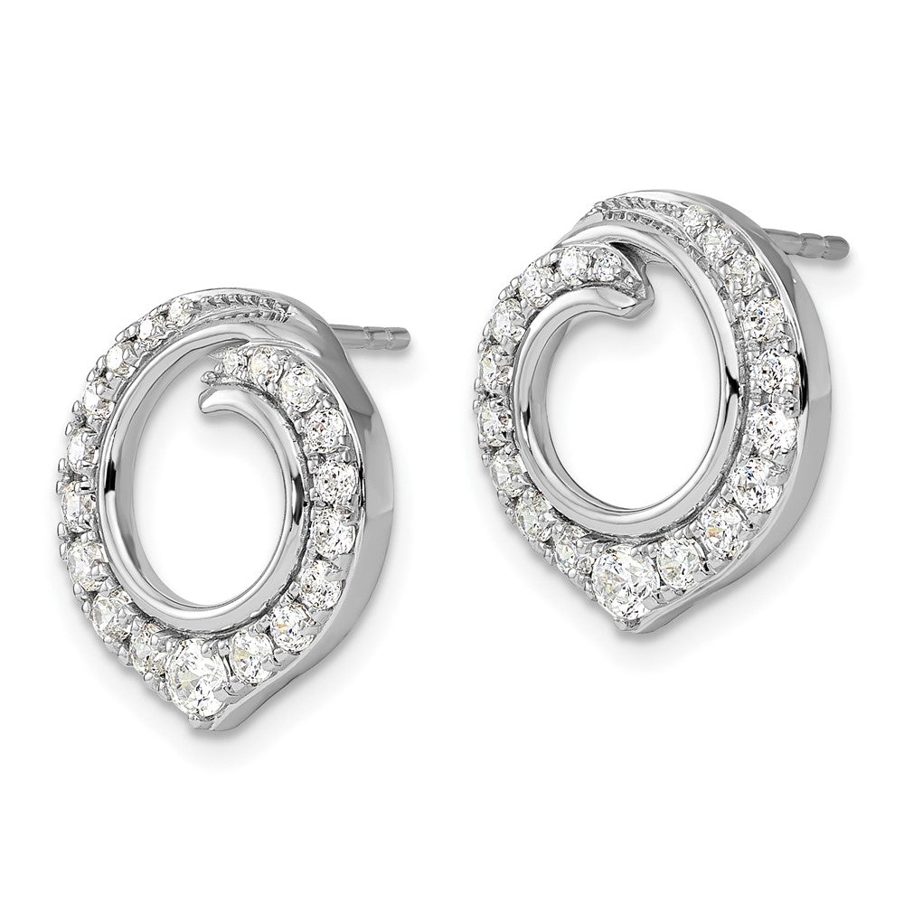 White Gold Lab Grown Diamond VS/SI FGH Circle Post Earrings - Model EM10229-100-WLG - Charlie & Co. Jewelry