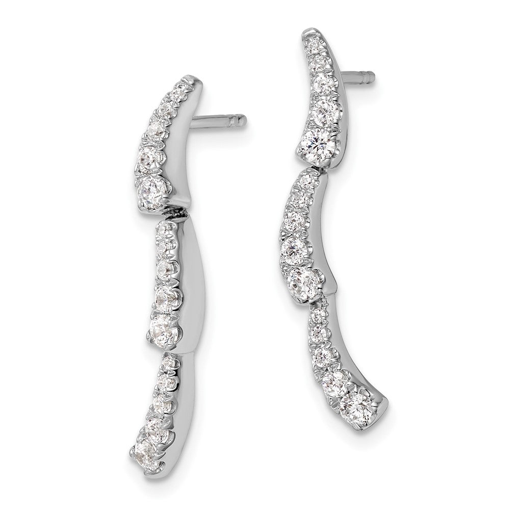 White Gold Lab Grown Diamond VS/SI FGH Post Dangle Earrings - Model EM10230-066-WLG - Charlie & Co. Jewelry