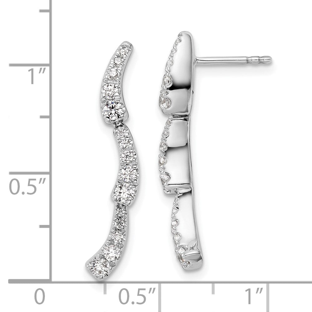 White Gold Lab Grown Diamond VS/SI FGH Post Dangle Earrings - Model EM10230-066-WLG - Charlie & Co. Jewelry