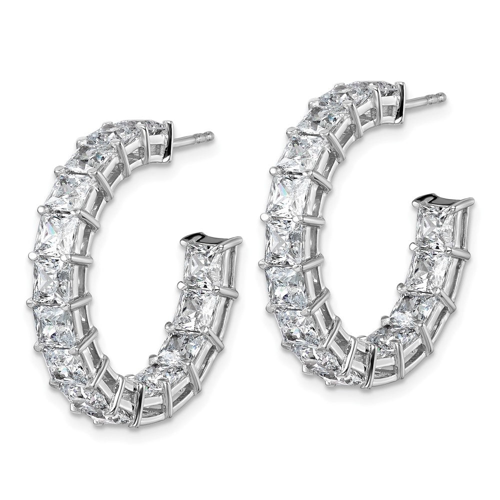 White Gold Princess Lab Grown Diamond VS/SI FGH In and Out Hoops - Model EM10523-788-WLG - Charlie & Co. Jewelry