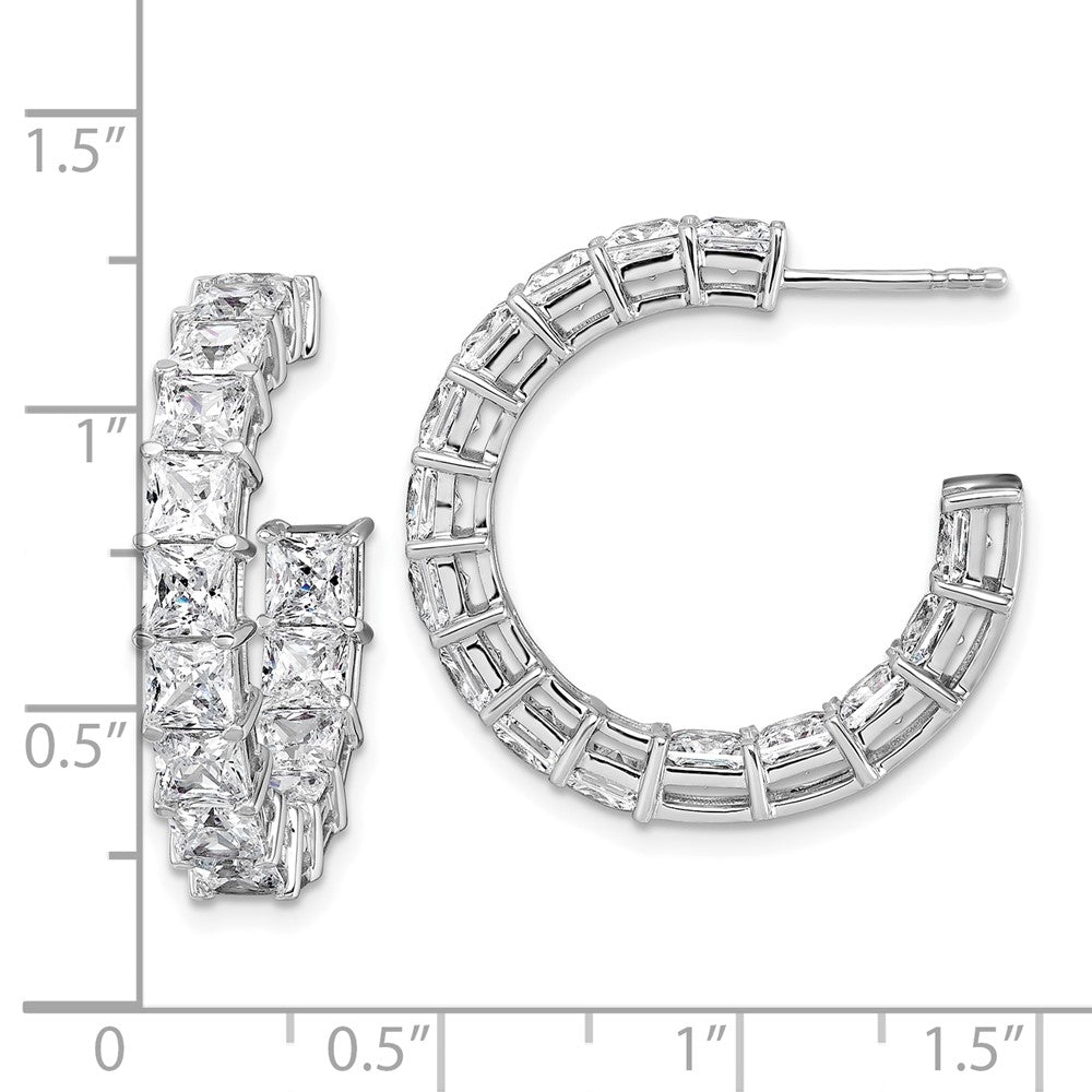 White Gold Princess Lab Grown Diamond VS/SI FGH In and Out Hoops - Model EM10523-788-WLG - Charlie & Co. Jewelry