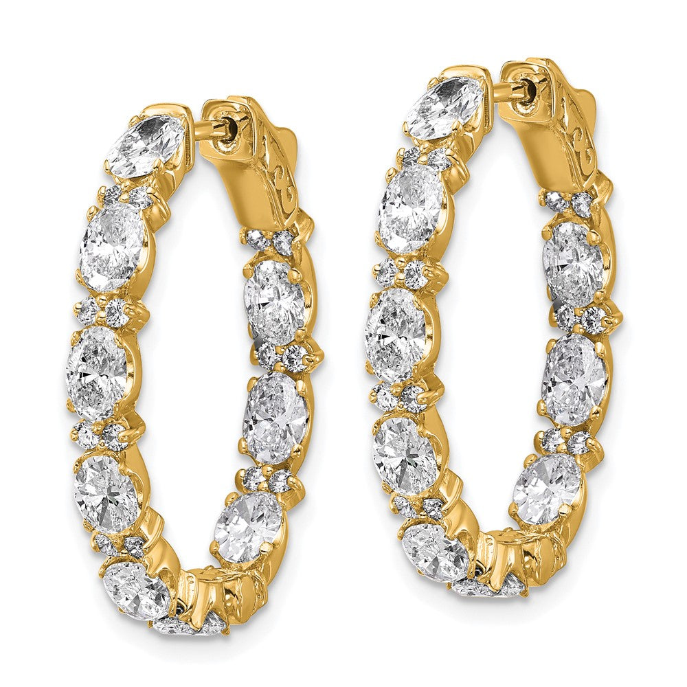 Gold Certified Oval and Round VS DEF Diamond Inside/Outside Hoop Earrings - Model EM10588C-LD - Charlie & Co. Jewelry