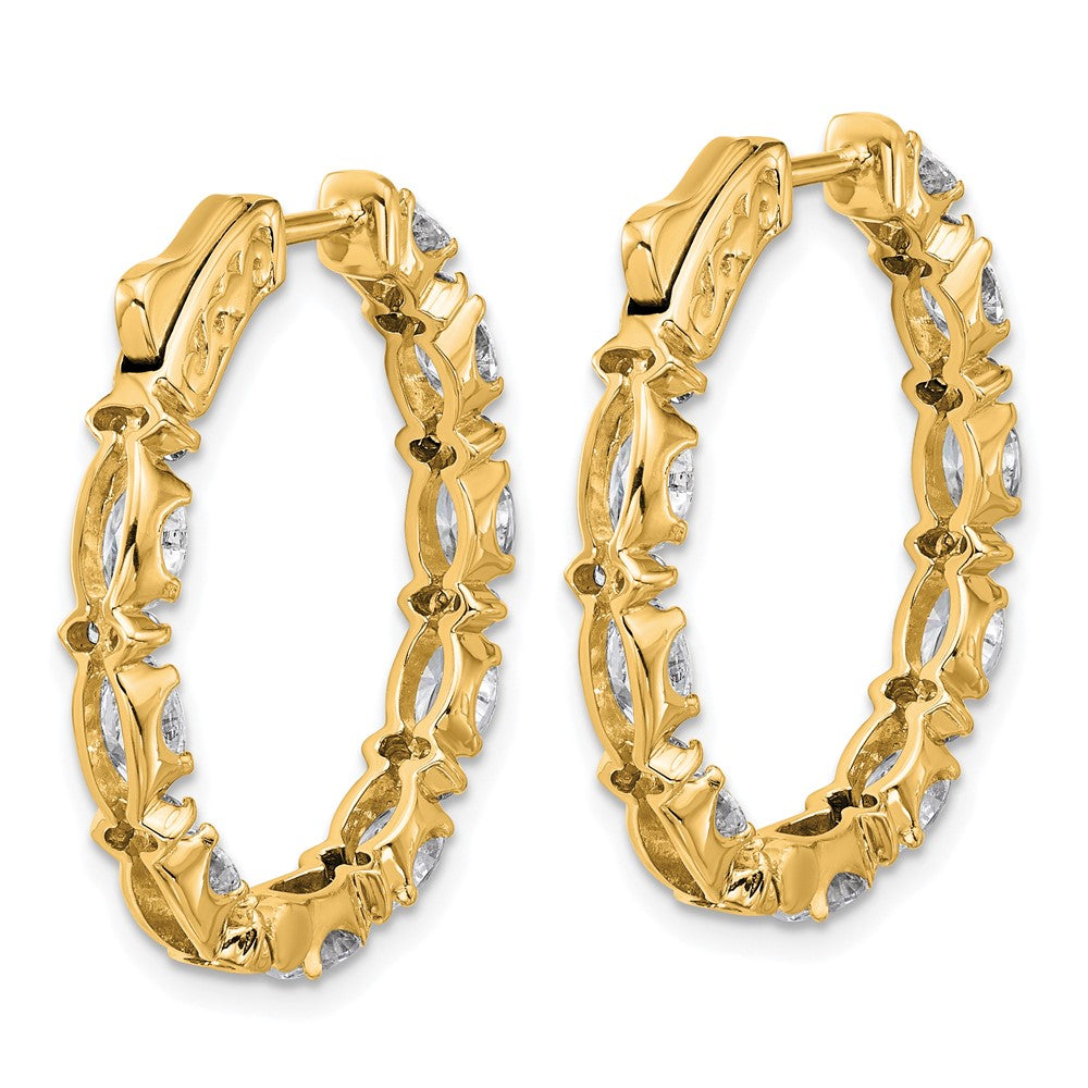 Gold Certified Oval and Round VS DEF Diamond Inside/Outside Hoop Earrings - Model EM10588C-LD - Charlie & Co. Jewelry