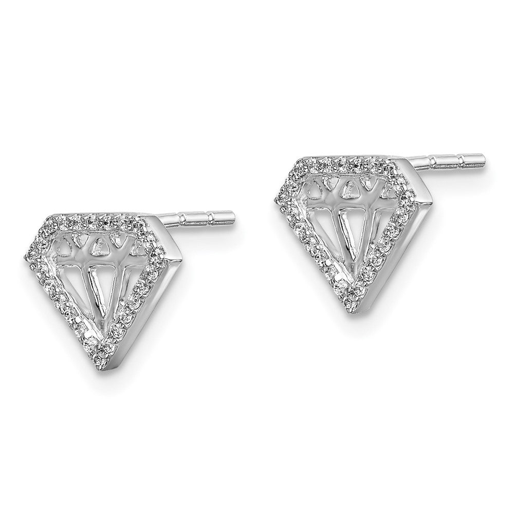 White Gold Diamond Gemstone-Shaped Earrings - Model EM3697-014-WA - Charlie & Co. Jewelry