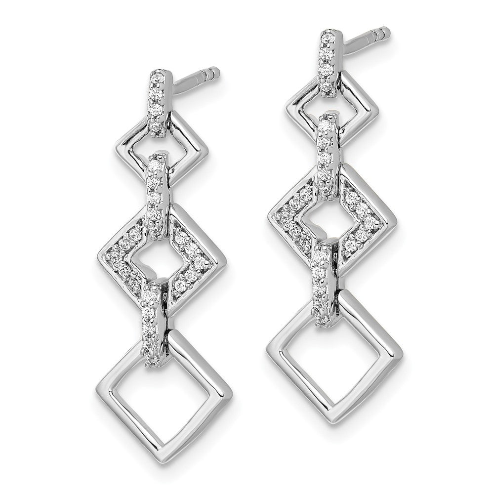 White Gold Diamond Fancy Dangle Earrings - Model EM3720-014-WA - Charlie & Co. Jewelry