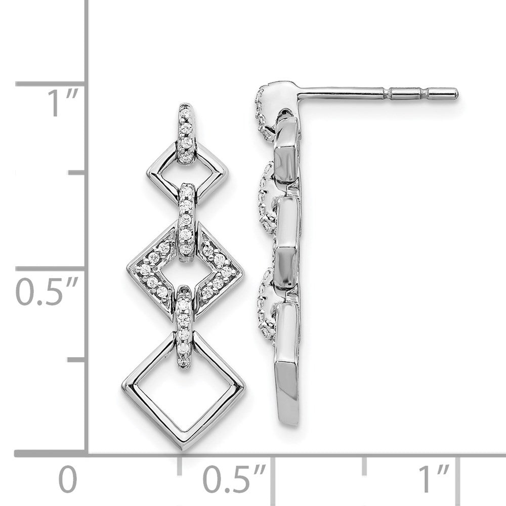 White Gold Diamond Fancy Dangle Earrings - Model EM3720-014-WA - Charlie & Co. Jewelry