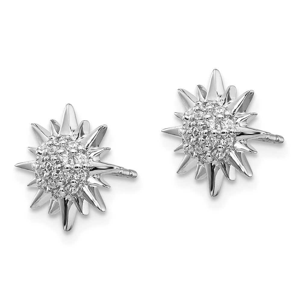 Gold White Gold Diamond Fancy Sun/Star Earrings - Model EM3920-020-WA - Charlie & Co. Jewelry